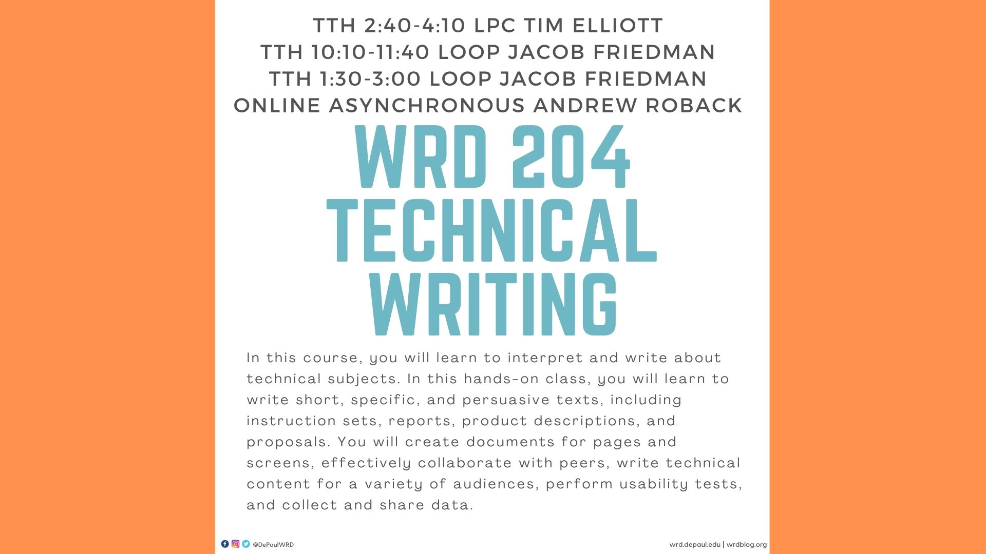 WRD 204 Technical Writing